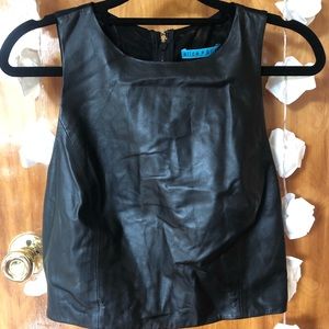 Alice + Olivia Leather Crop Top